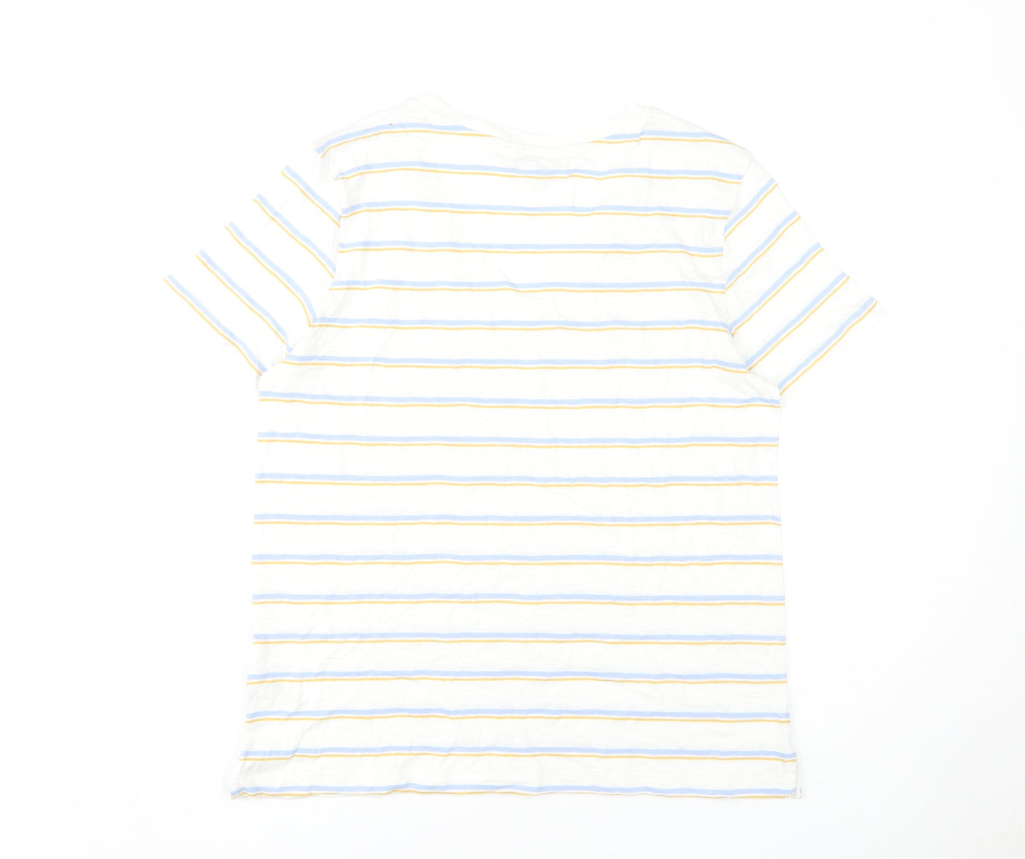 Marks and Spencer Women’s White Striped Cotton T-Shirt