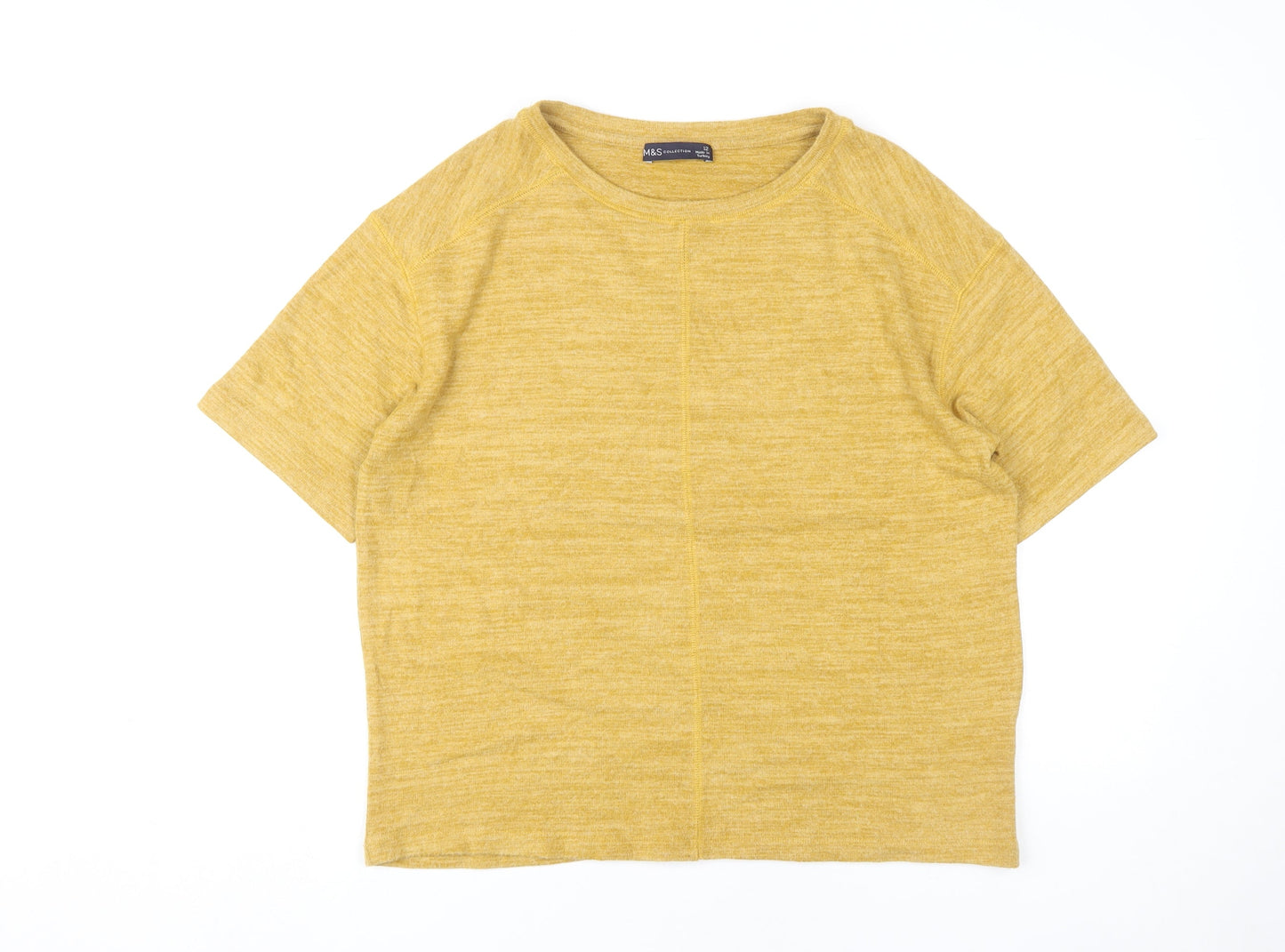Marks and Spencer Women's Yellow T-Shirt Size 12