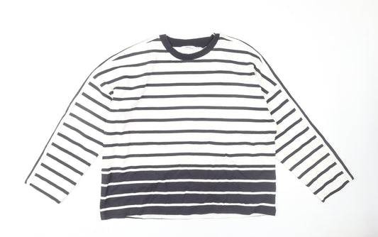 Next Women's White Striped Sweatshirt XL