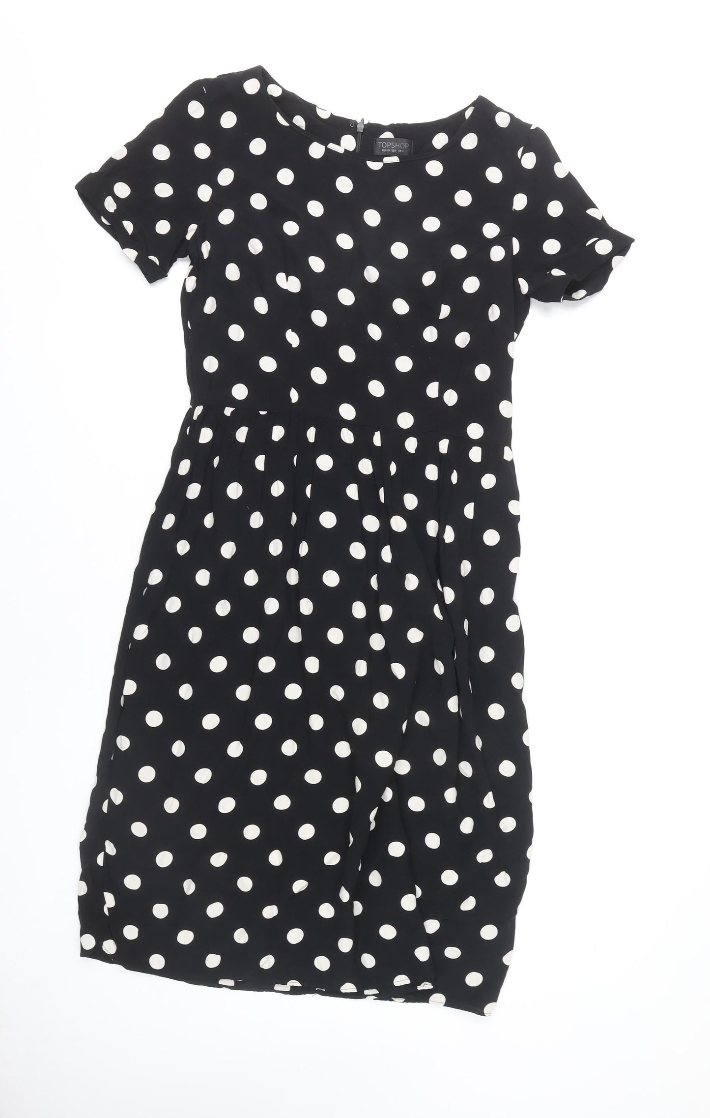 Topshop Women's Black Polka Dot Dress, Size 12, New