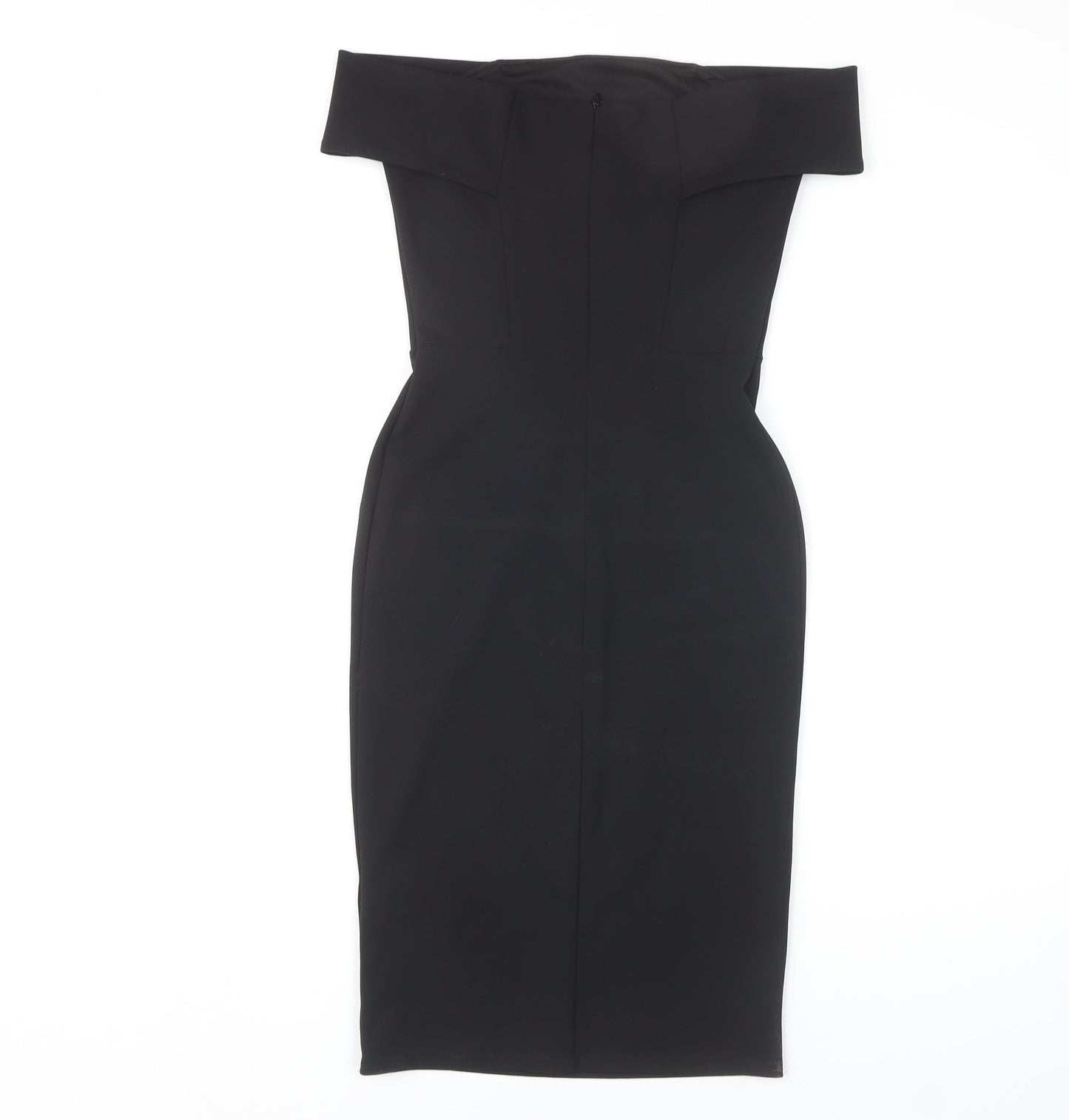 New Look Women's Black Off-Shoulder Bodycon Midi Dress