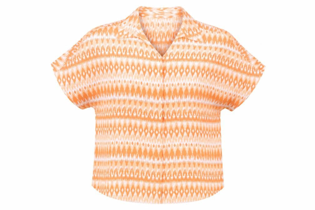 Marks & Spencer Women's Orange Geometric Blouse, Size 10