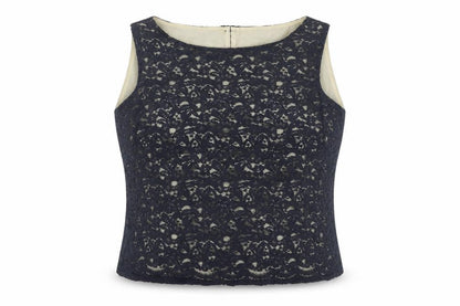 Select Women's Black Lace Sleeveless Blouse Size 16