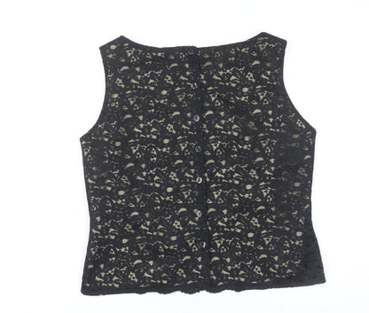Select Women's Black Lace Sleeveless Blouse Size 16
