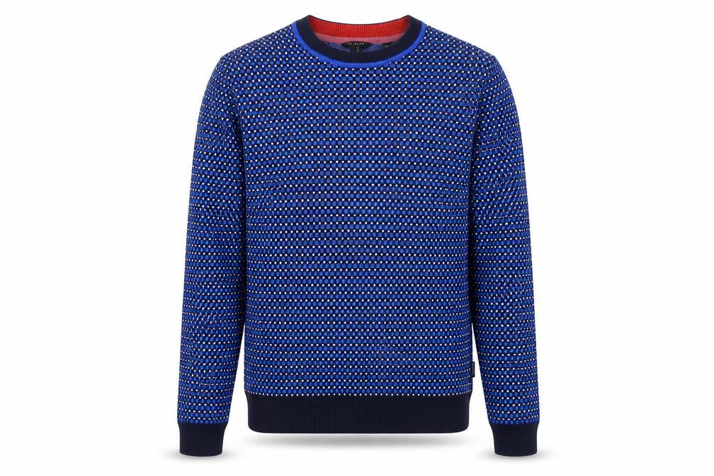 Ted Baker Men's Blue Geometric Pullover Jumper S