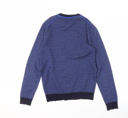Ted Baker Men's Blue Geometric Pullover Jumper S
