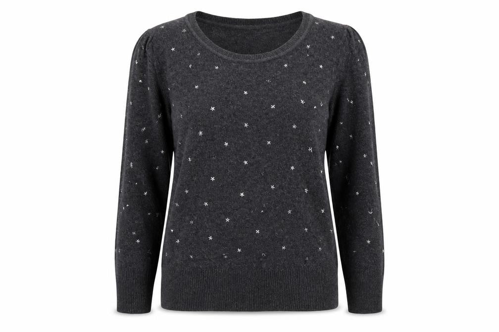 Monsoon Women's Grey Pullover Jumper, Size M, Crew Neck