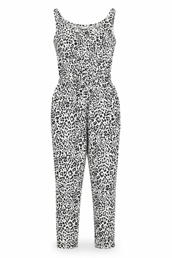 Vero Moda Women's Black & White Animal Print Jumpsuit - S