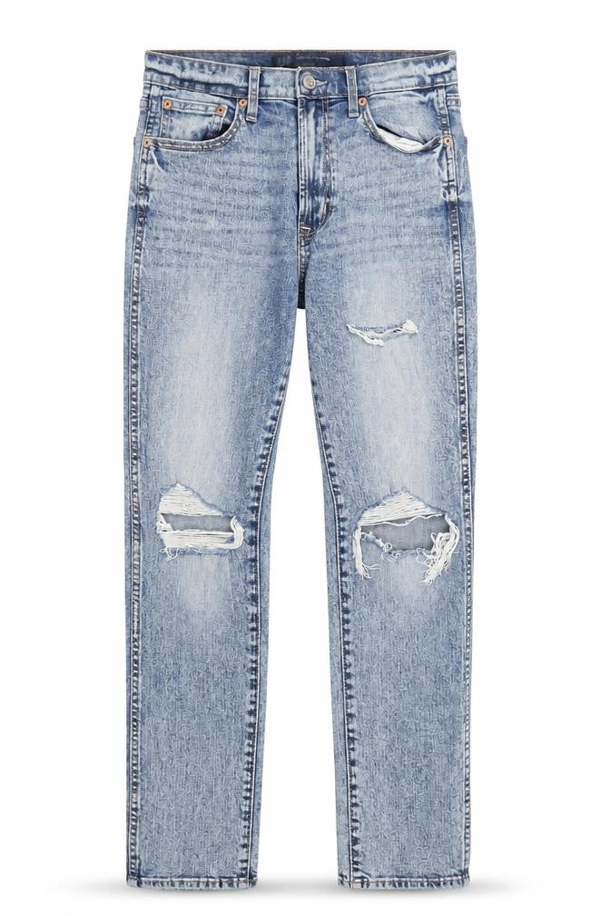 GAP Men's Blue Distressed Straight Jeans Size 27