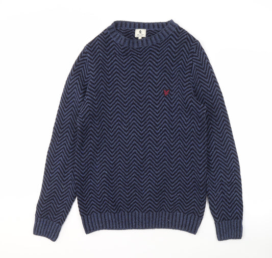 Lyle and Scott Men's Blue Pullover Jumper Size S