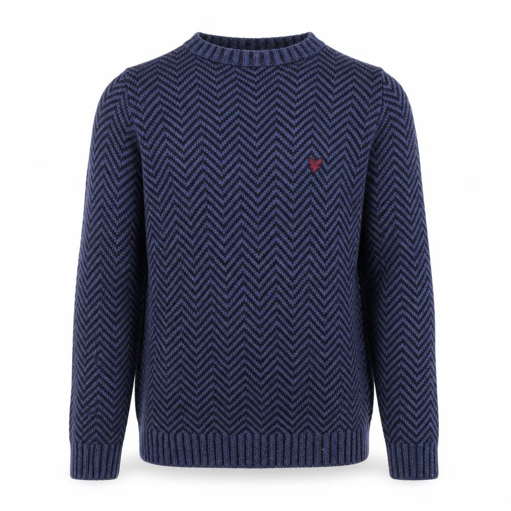 Lyle and Scott Men's Blue Pullover Jumper Size S