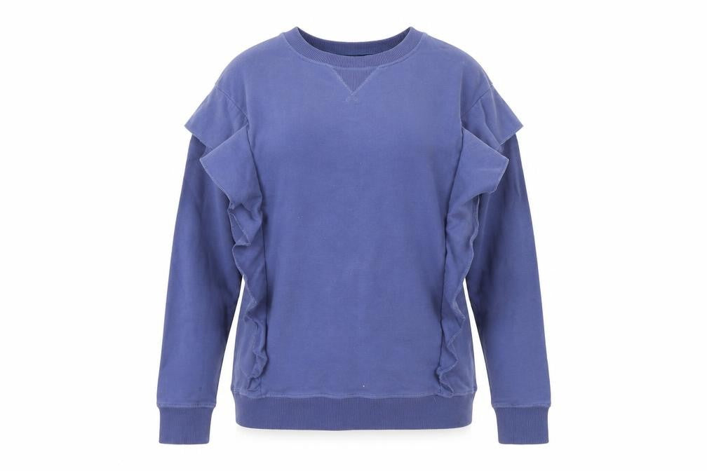 AND/OR Women's Blue Ruffle Sweatshirt Size 8