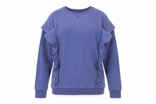 AND/OR Women's Blue Ruffle Sweatshirt Size 8