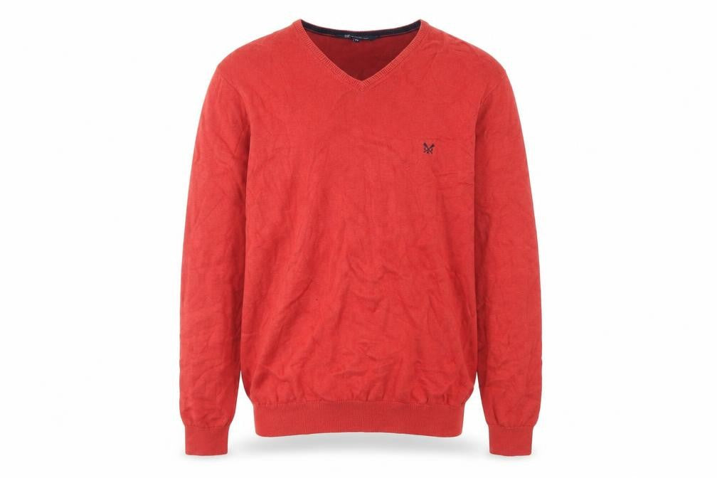 Crew Clothing Company Men's Red XL V-Neck Pullover