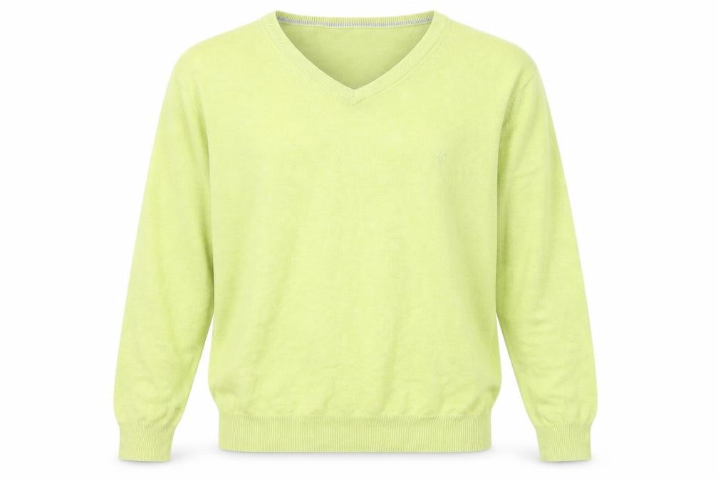 Jeff Banks Men's Green S V-Neck Cotton Pullover Jumper