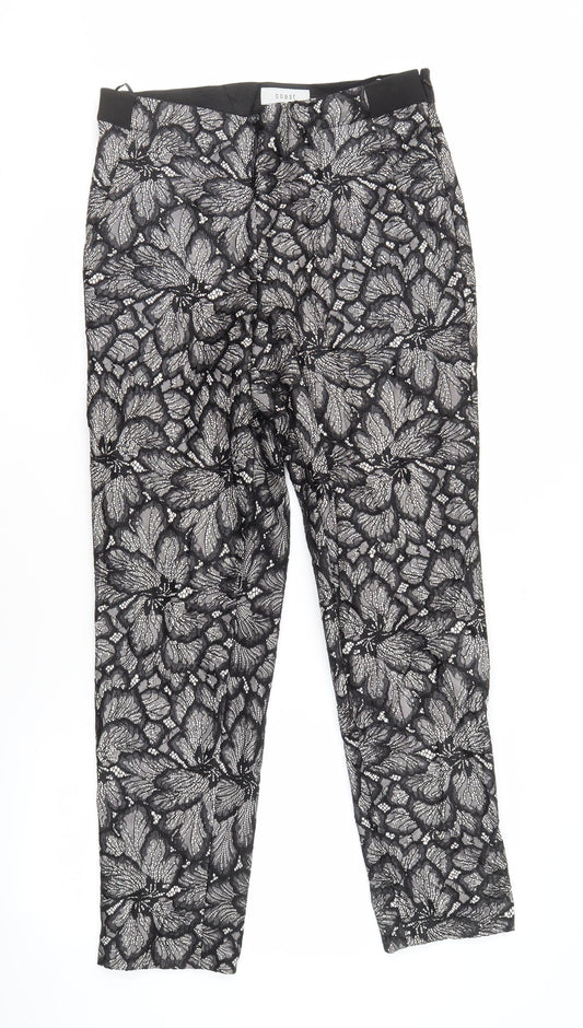 Coast Women's Black Floral Lace Trousers, Size 12