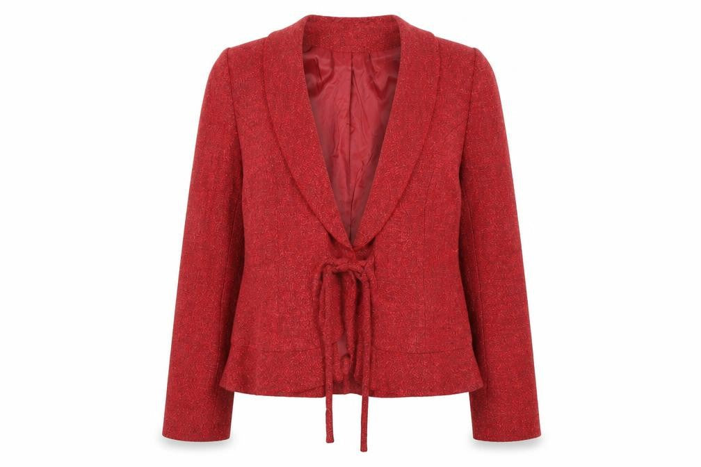 Minuet Women's Red Blazer, Size 10, Bouclé Fabric