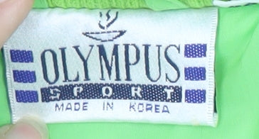Brand and care label for Olympus Sport women’s blue puffer jacket, size UK 34