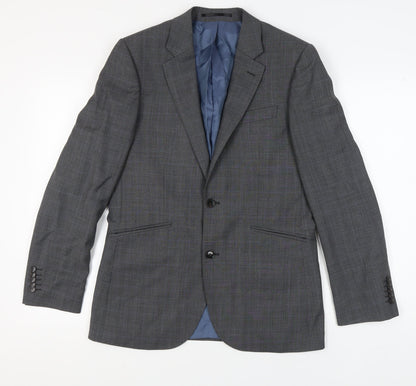 John Lewis Men's Grey Check Blazer, Size 38R, Wool