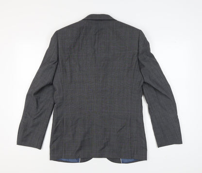 John Lewis Men's Grey Check Blazer, Size 38R, Wool