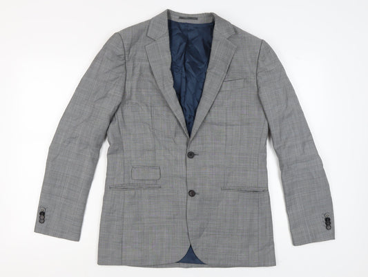 River Island Men's Grey Check Blazer 40R Classic Jacket