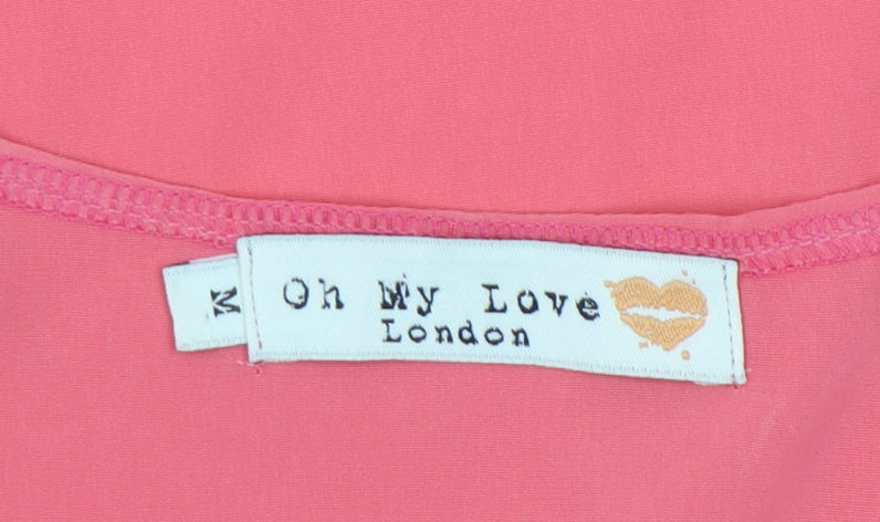 Oh My Love Women's Pink Hi-Low Sleeveless Dress