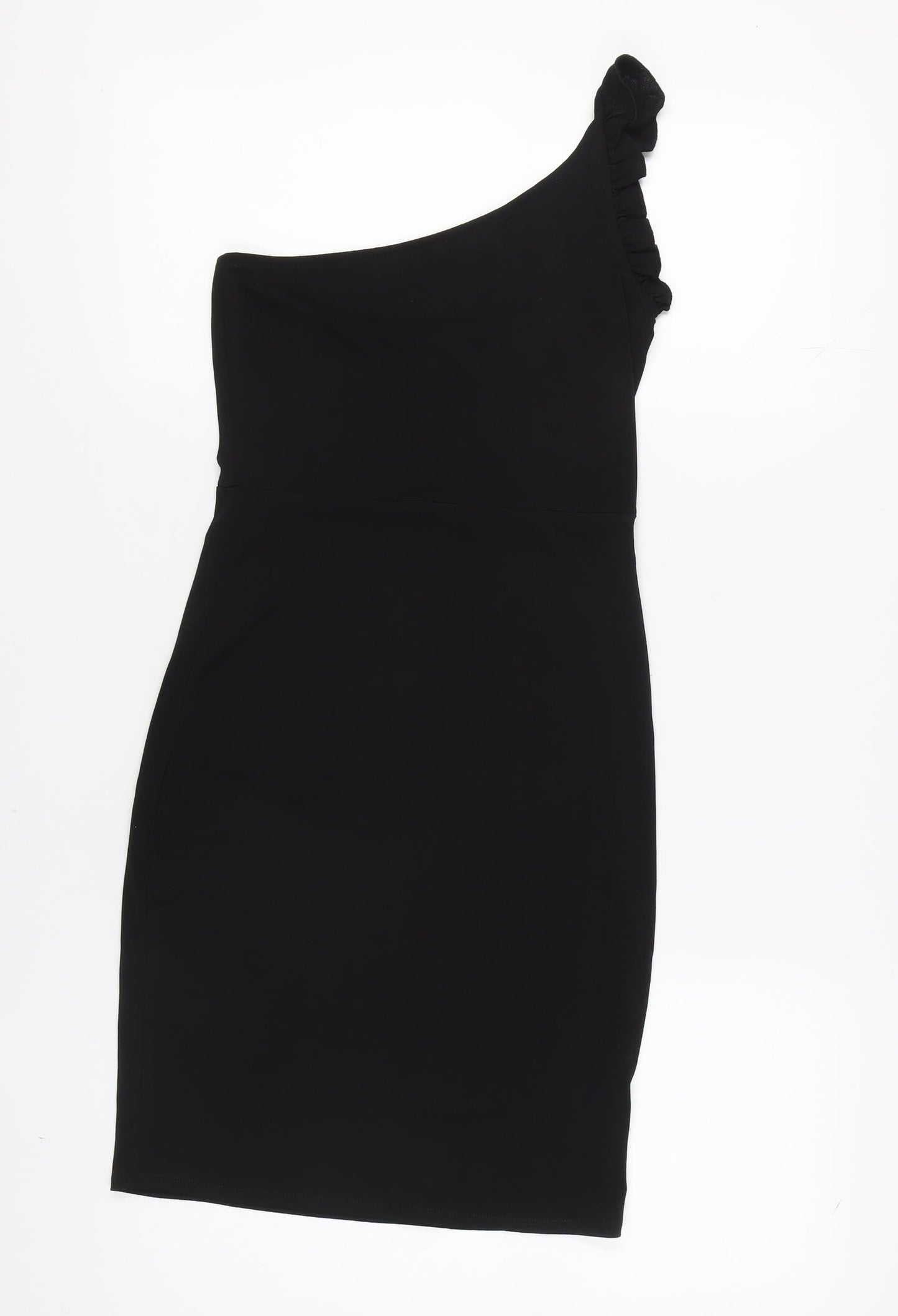 H&M Women's Black One Shoulder Sheath Dress Size 8