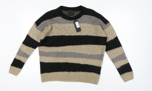 Mennace Unisex Striped Chunky Knit Jumper M
