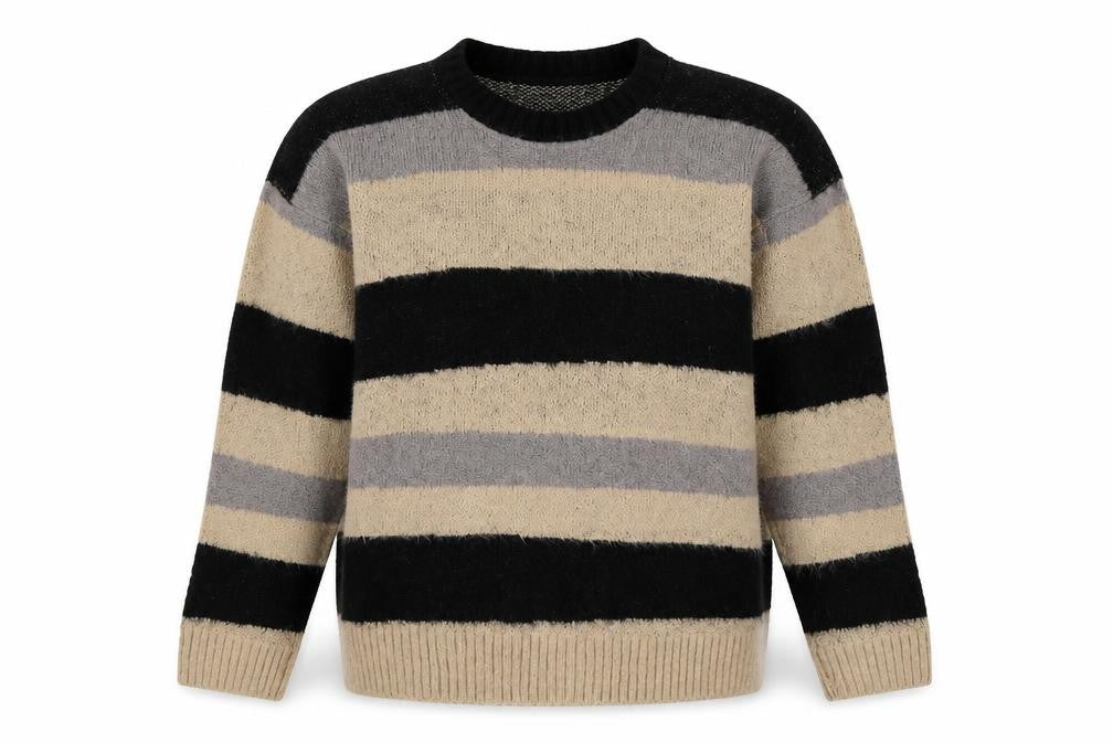 Mennace Unisex Striped Chunky Knit Jumper M