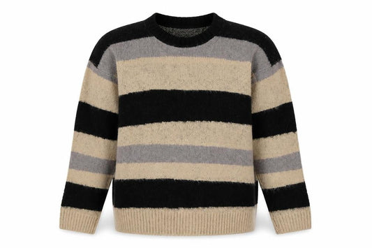 Mennace Womens Striped Chunky Knit Jumper M