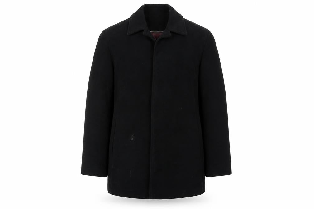 Next Men's Black Cotton Overcoat - Size S