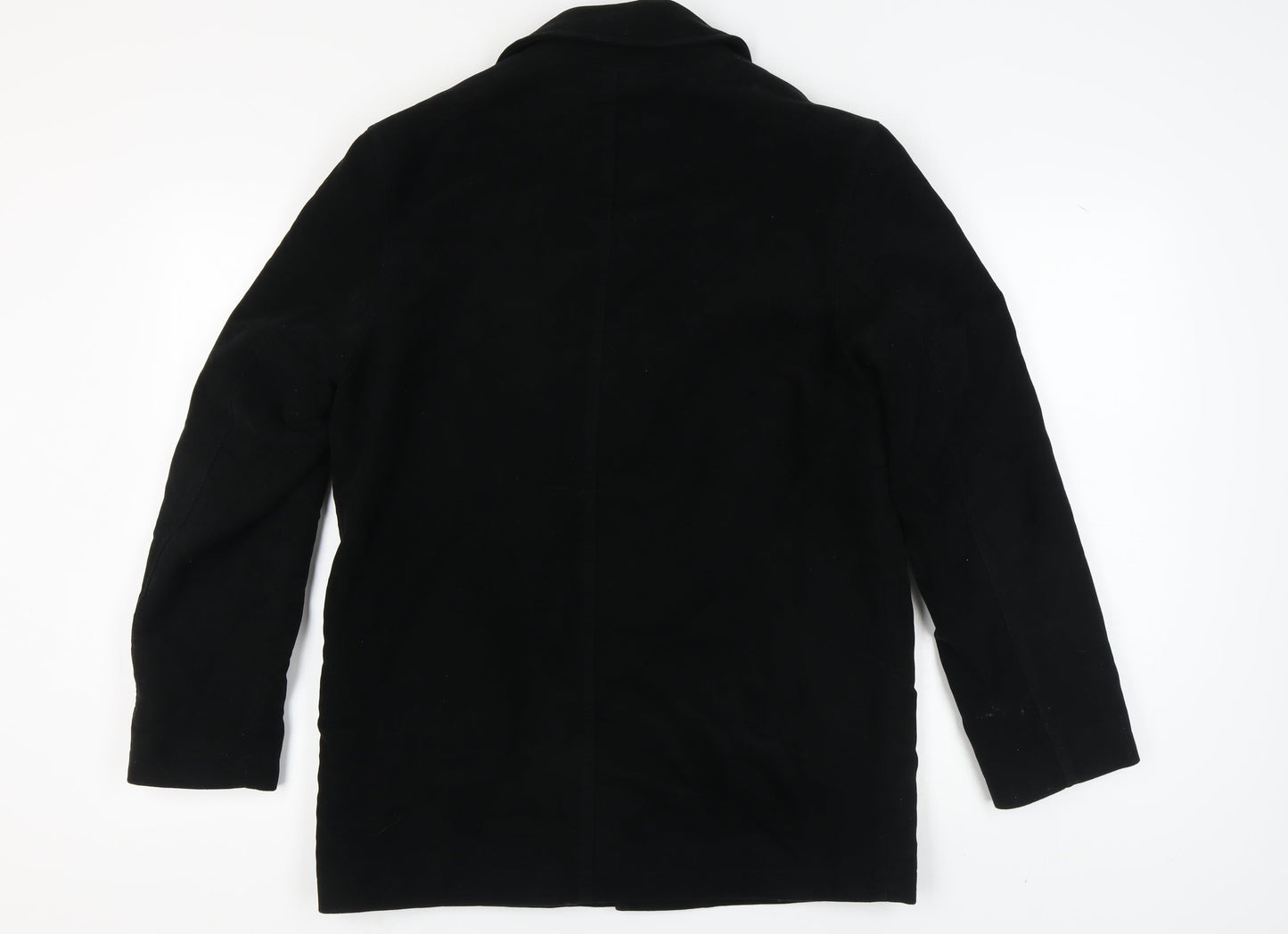 Next Men's Black Cotton Overcoat - Size S