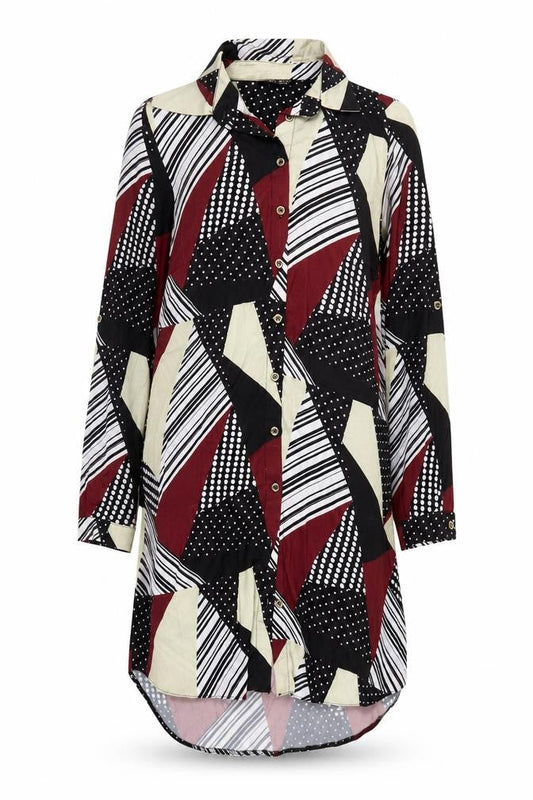 Select Women's Geometric Shirt Dress UK 12 Multicoloured