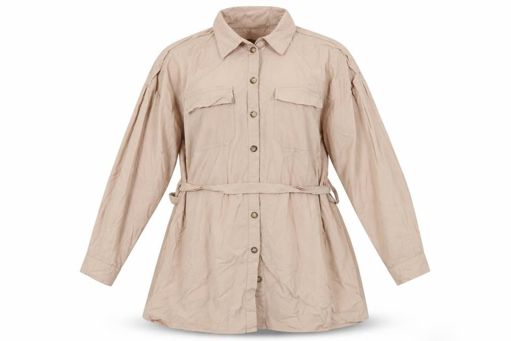 I Saw It First Women's Beige Button-Up Shirt, UK 12
