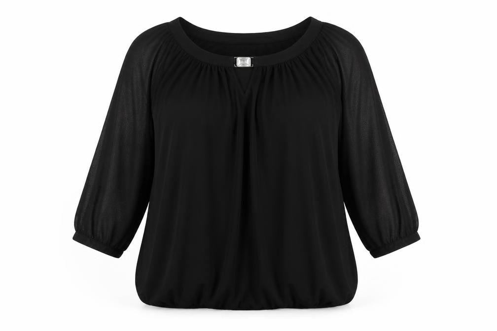 k&d London Women's Black 3/4 Sleeve Blouse Size 18