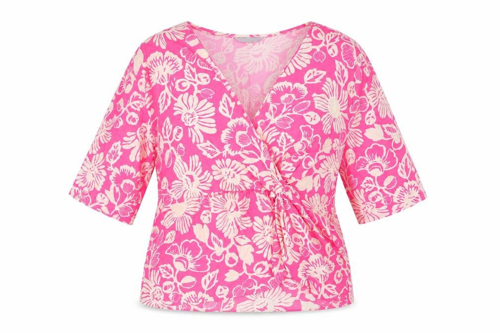 Marks & Spencer Women's Pink Floral Wrap Blouse Size 18