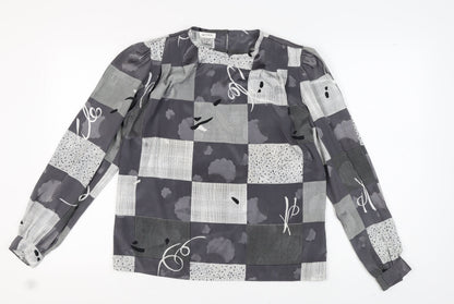 Nicola Women's Grey Geometric Blouse Size 10