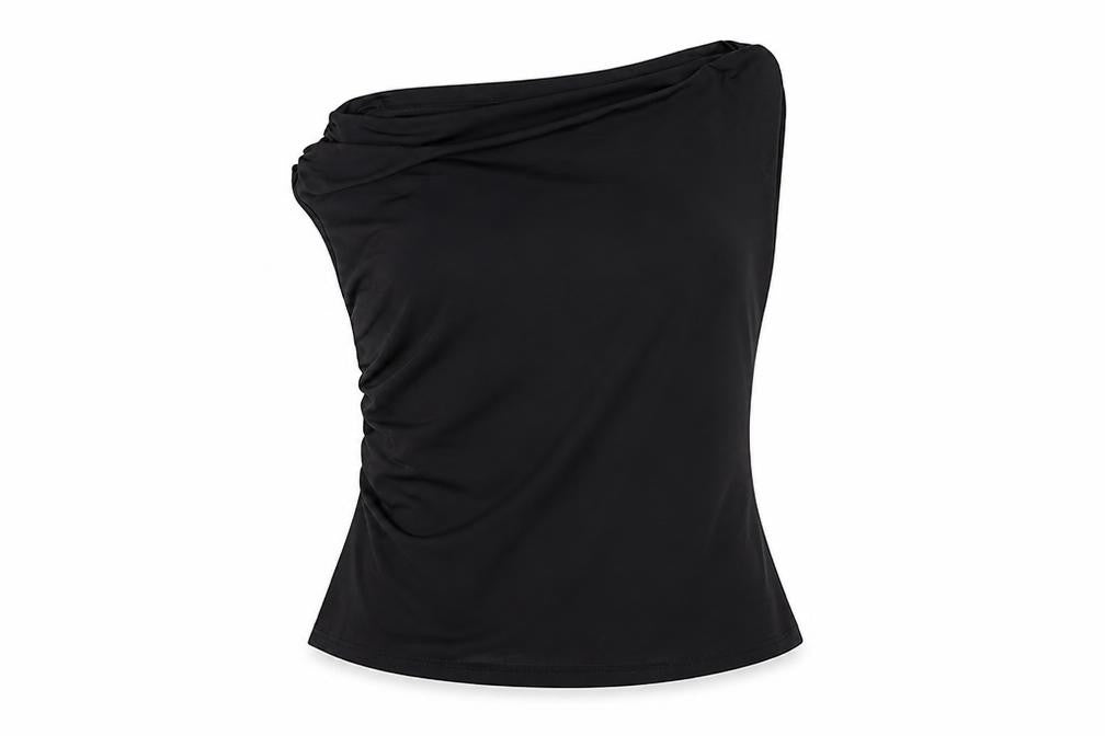 YOZY Women's Black One Shoulder Top XL