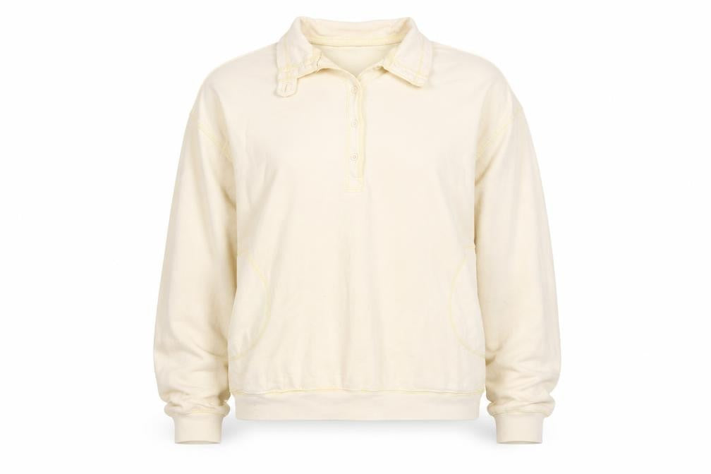 Urban Outfitters Women's Ivory Henley Sweatshirt S