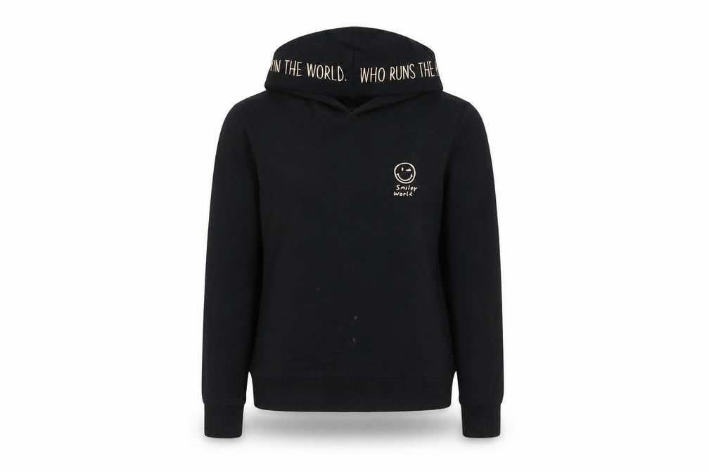 Smiley World Black Women's XS Pullover Hoodie