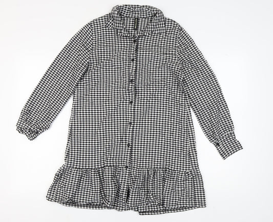 New Collection Black Check Shirt Dress Women S