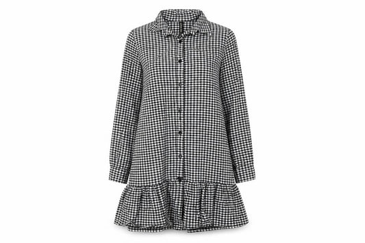 New Collection Black Check Shirt Dress Women S