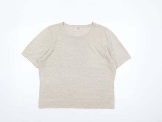 Marks and Spencer Beige Women's Pullover Jumper Size 14