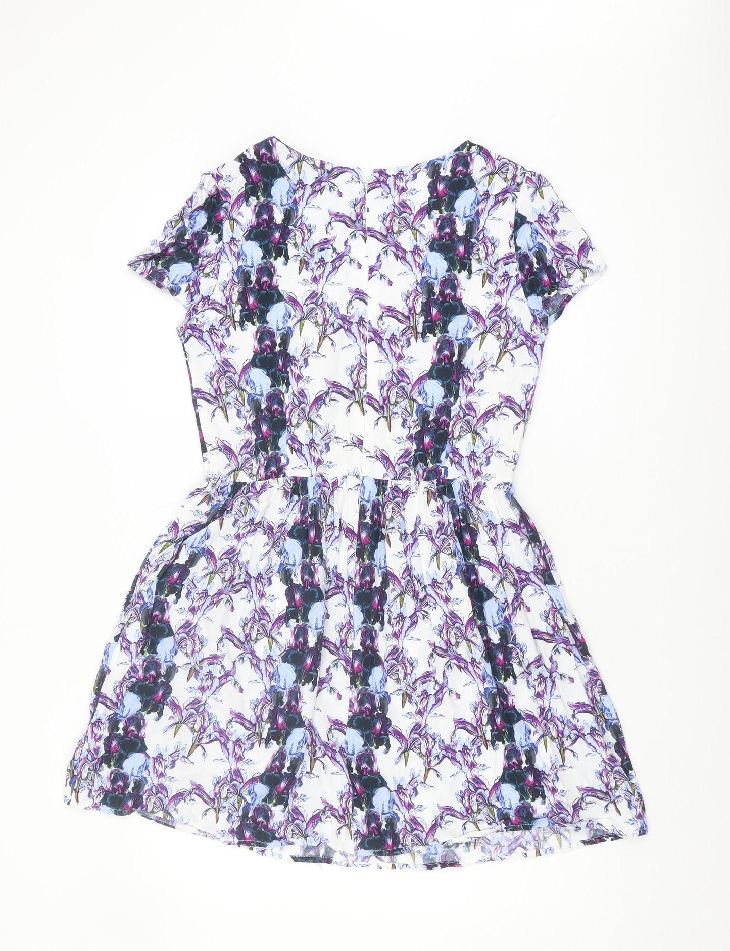 Topshop Women's Multicoloured Floral A-Line Dress Size 12