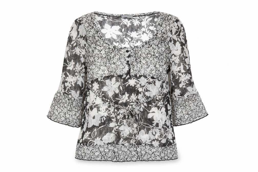 Per Una Women's Black Floral Lace Blouse Size 14