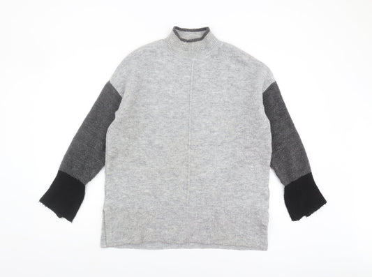 Marks and Spencer Women's Grey Mock Neck Jumper M