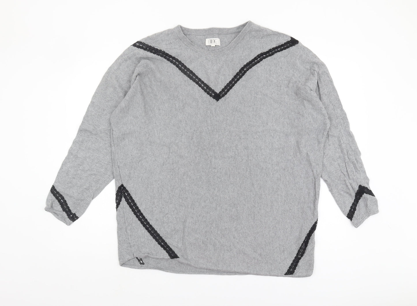 Nine by Savannah Miller Women's Grey Pullover Jumper Size 18