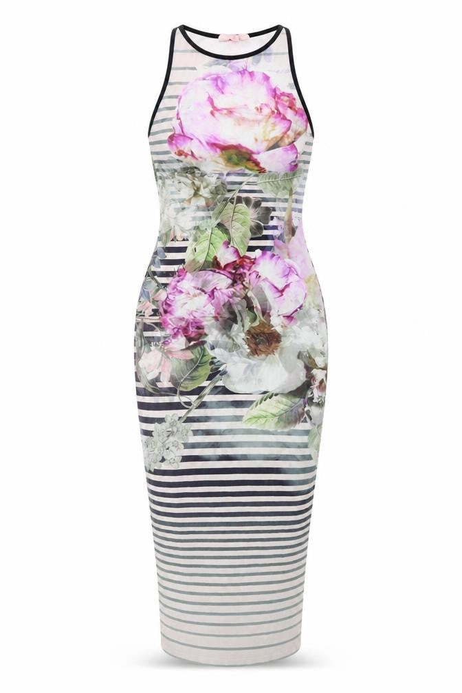 Ted Baker Women's Multicoloured XS Floral Bodycon Dress