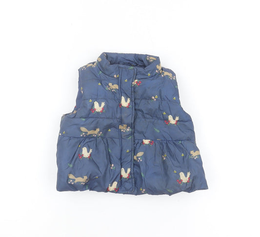 John Lewis Girls Blue Puffer Jacket 12 Months