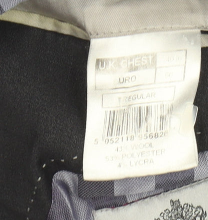 Close-up detail of Alexandre Savile Row Men's Grey Suit Jacket 40 Regular